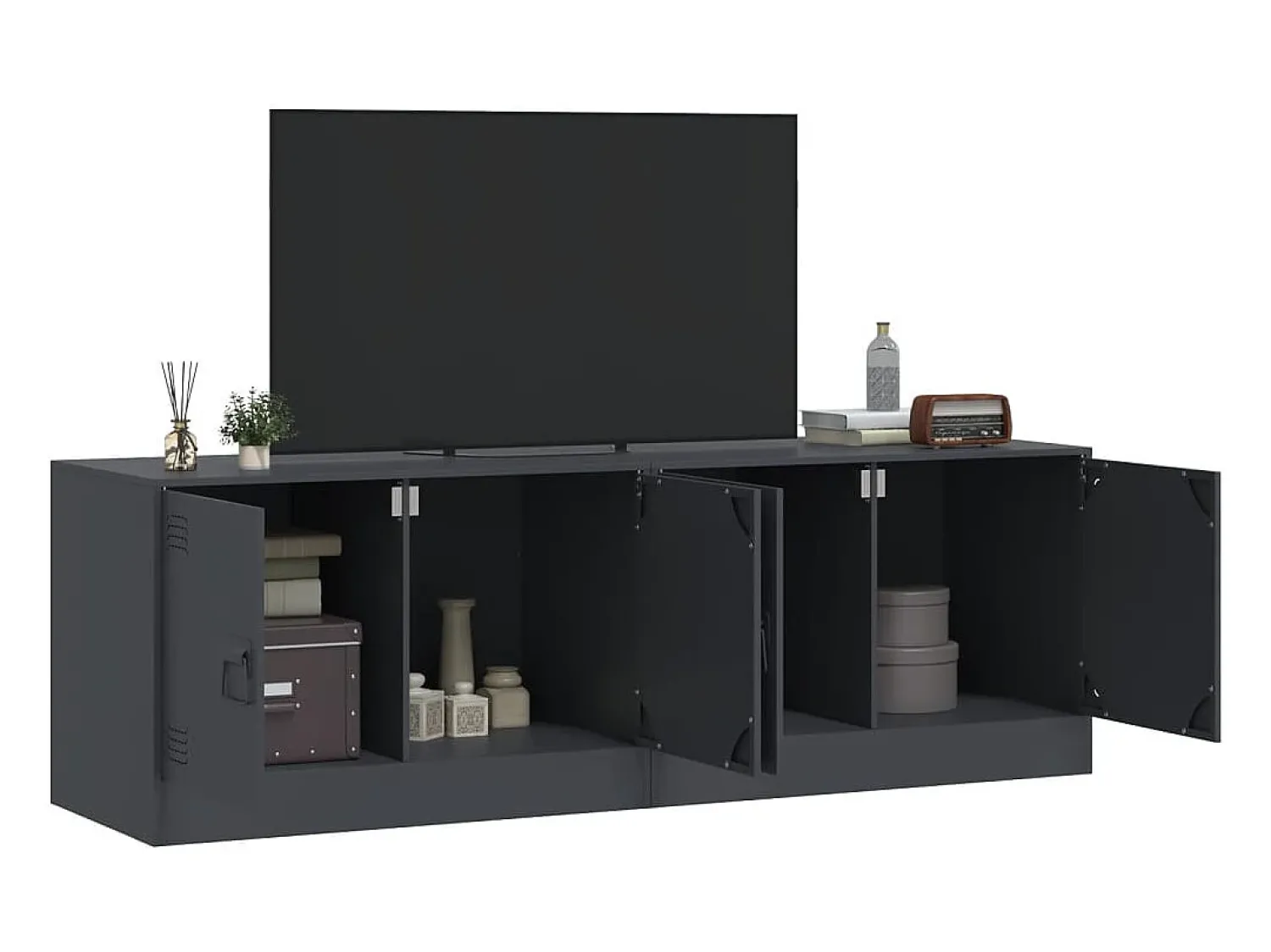 Móvel De Tv* Móveis de TV 2 pcs 67x39x44 cm aço antracite PT811892 Cinza antracite