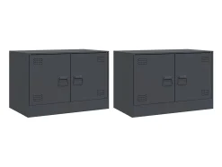 Móvel De Tv* Móveis de TV 2 pcs 67x39x44 cm aço antracite PT811892 Cinza antracite
