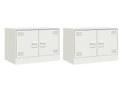 Best Móveis de TV 2 pcs 67x39x44 cm aço PT782062 Branco