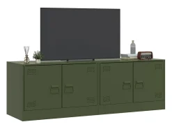 Móveis de TV 2 pcs 67x39x44 cm aço azeitona PT120190^ Móvel De Tv