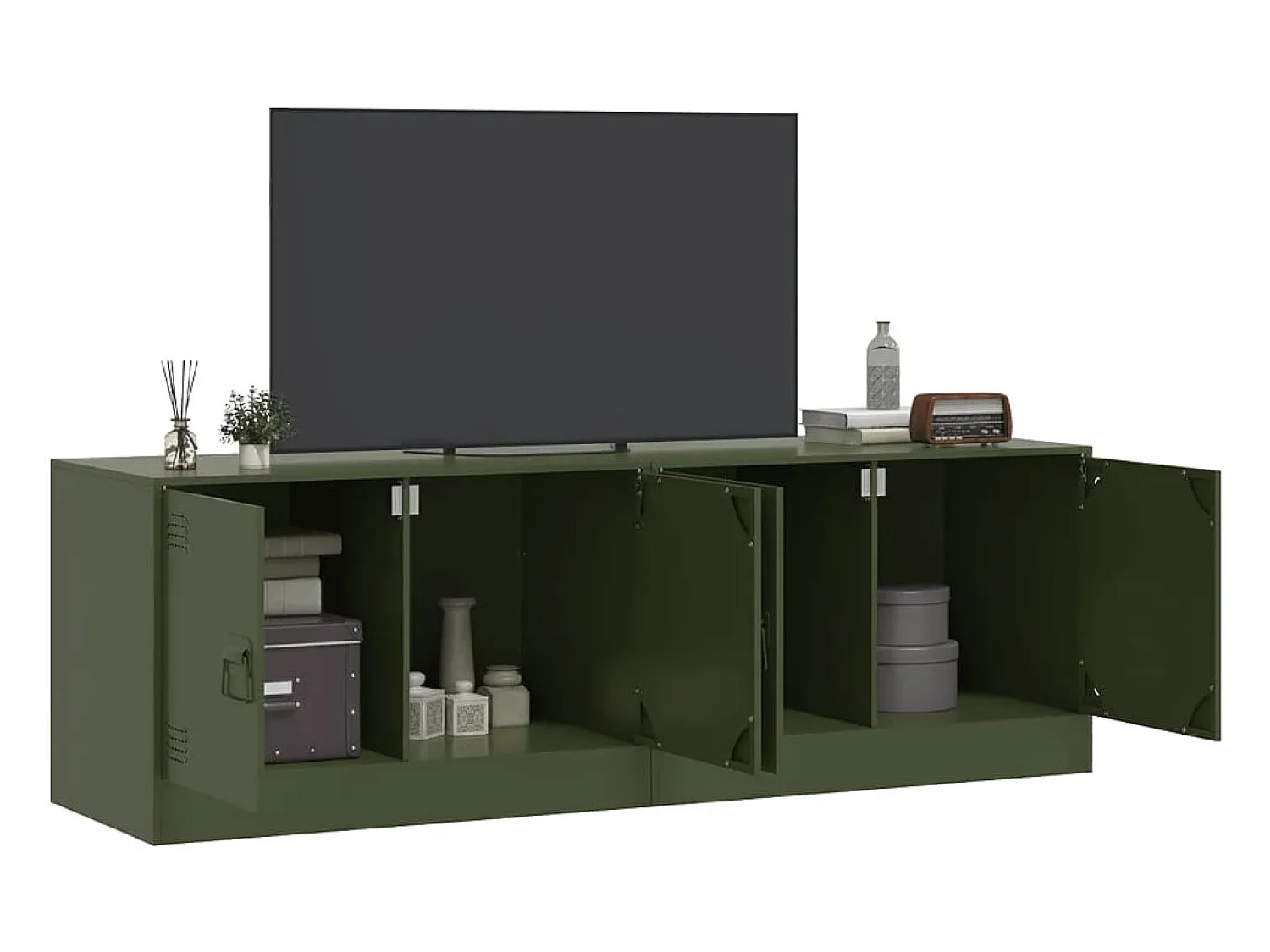 Móveis de TV 2 pcs 67x39x44 cm aço azeitona PT120190^ Móvel De Tv