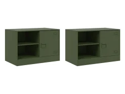 Móvel De Tv* Móveis de TV 2 pcs 67x39x44 cm aço azeitona PT480139 Verde