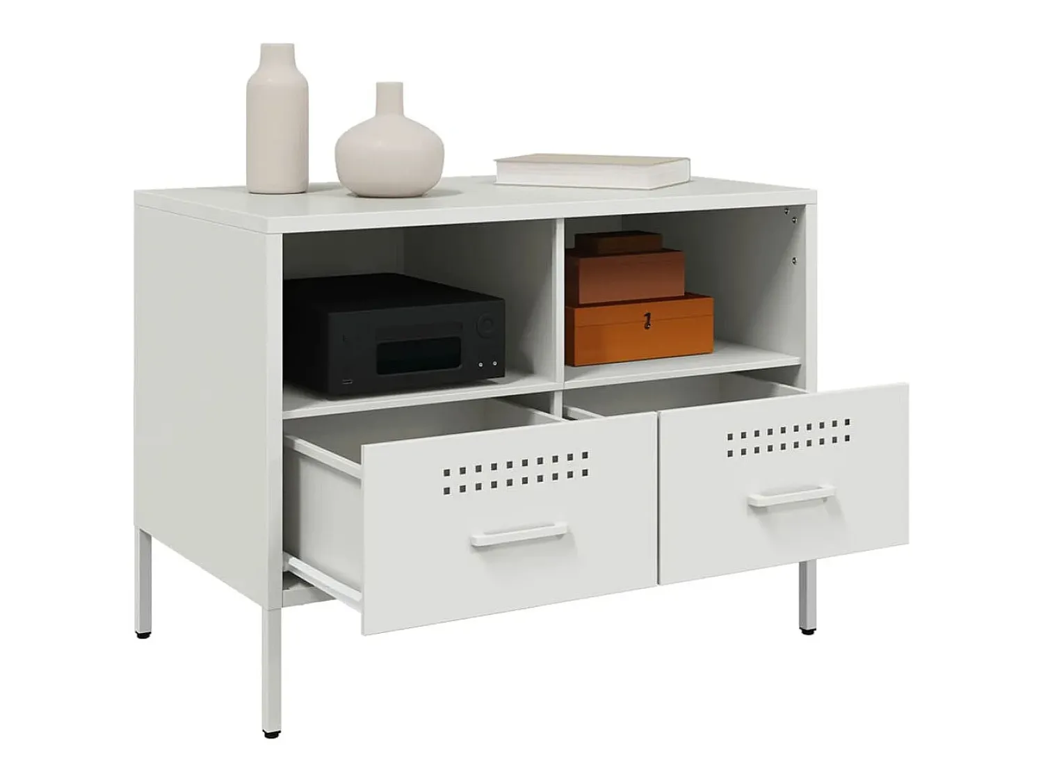 Móvel De Tv| Móveis de TV 2 pcs 68x39x50,5 cm aço PT969484 Branco