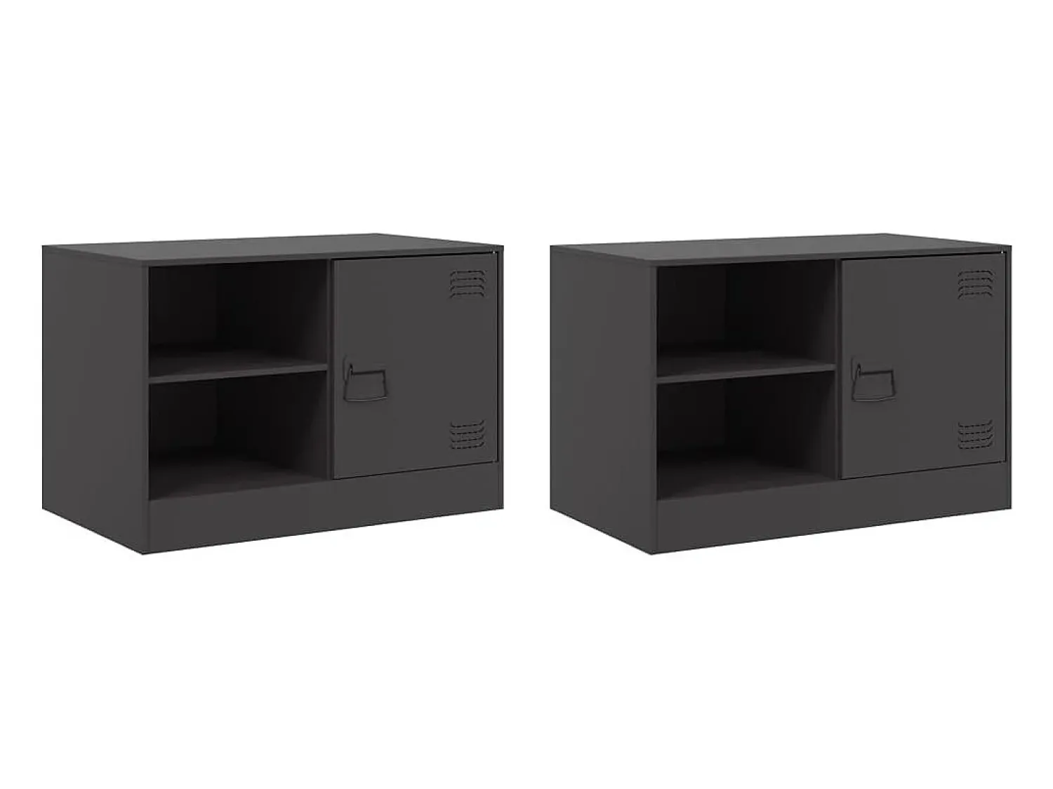 Móvel De Tv| Móveis de TV 2 pcs 67x39x44 cm aço PT487127 Preto