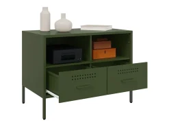 Móveis de TV 2 pcs 68x39x50,5 cm aço -azeitona PT405896^ Móvel De Tv