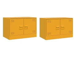 Clearance Móveis de TV 2 pcs 67x39x44 cm aço mostarda PT574536 Amarelo
