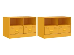 Discount vidaxl Móveis de TV 2 pcs 67x39x44 cm aço mostarda Amarelo