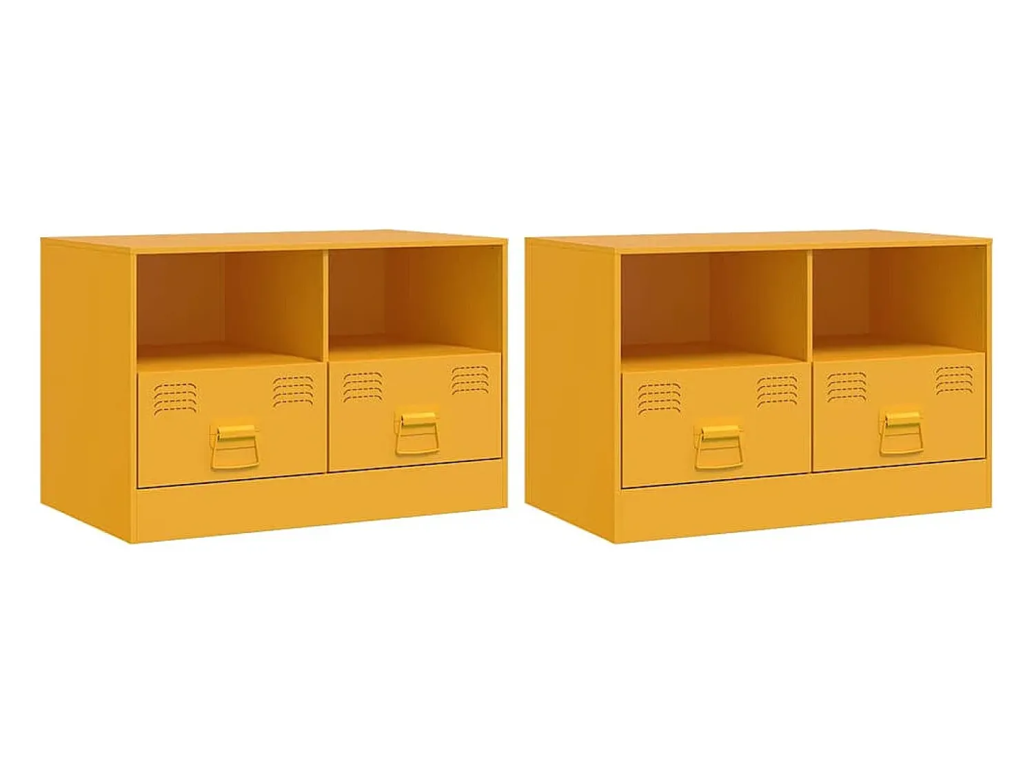 Discount vidaxl Móveis de TV 2 pcs 67x39x44 cm aço mostarda Amarelo