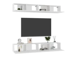 Móvel De Tv| Móveis de TV 4 pcs 100x30x30 cm contraplacado PT297908 Branco