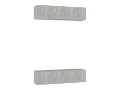 Móvel De Tv| Móveis de TV 4 pcs 60x30x30 cm contraplacado cimento PT498774 Cinzento