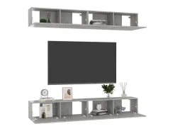 Sale Móveis de TV 4 pcs 100x30x30 cm contraplacado cimento PT422382 Cinzento