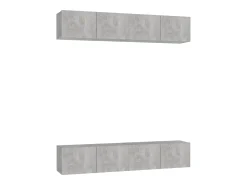 Outlet Móveis de TV 4 pcs 80x30x30 cm contraplacado cimento PT437467 Cinzento