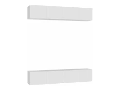 Discount Móveis de TV 4 pcs 80x30x30 cm contraplacado PT398983 Branco