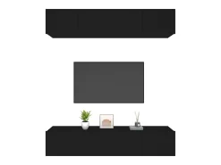 Outlet Móveis de TV 4 pcs 80x30x30 cm derivados de madeira PT613260 Preto