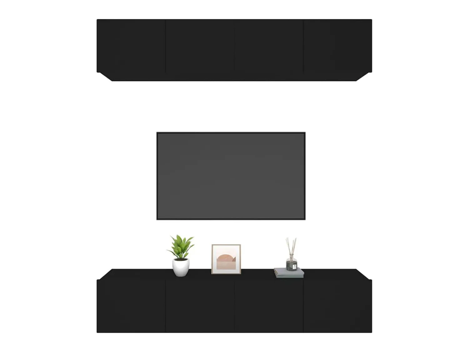 Outlet Móveis de TV 4 pcs 80x30x30 cm derivados de madeira PT613260 Preto