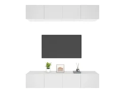 Móvel De Tv| Móveis de TV 4 pcs 80x30x30 cm derivados de madeira PT452584 Branco