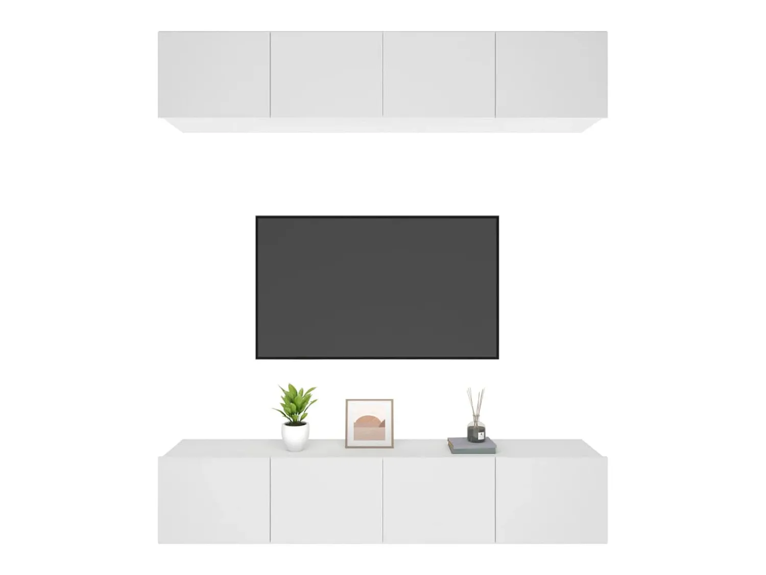Móvel De Tv| Móveis de TV 4 pcs 80x30x30 cm derivados de madeira PT452584 Branco