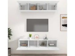 Móvel De Tv| Móveis de TV 4 pcs 80x30x30 cm derivados de madeira PT452584 Branco