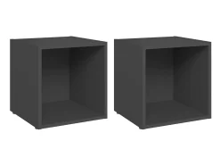 Discount Móveis de TV 2 pcs 37x35x37 cm derivados de madeira PT888284 Cinzento
