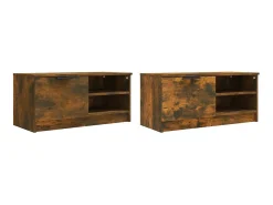 Móvel De Tv| Móveis de TV 2 pcs 80x35x36,5 cm madeira proc. carvalho fumado PT918718 Castanho