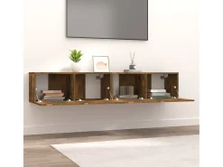 Móveis de TV 2 pcs 80x30x30cm derivados madeira carvalho fumado PT109628^ Móvel De Tv