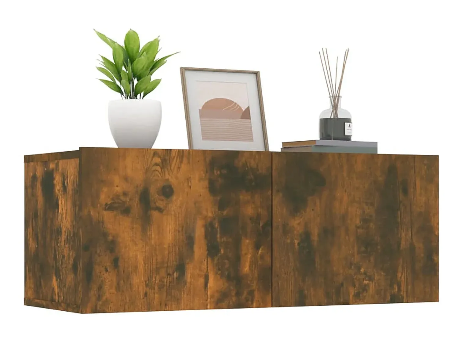 Móveis de TV 2 pcs 80x30x30cm derivados madeira carvalho fumado PT109628^ Móvel De Tv