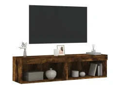 Sale vidaxl Móveis de TV c/ luzes LED 2 pcs 60x30x30 cm carvalho fumado Castanho