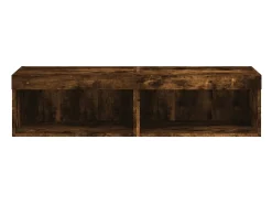 Sale vidaxl Móveis de TV c/ luzes LED 2 pcs 60x30x30 cm carvalho fumado Castanho
