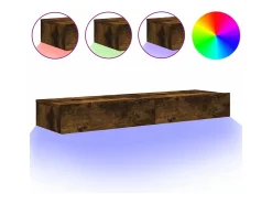 Discount Móveis de TV c/ luzes LED 2 pcs 60x35x15,5 cm carvalho fumado PT787046 Castanho