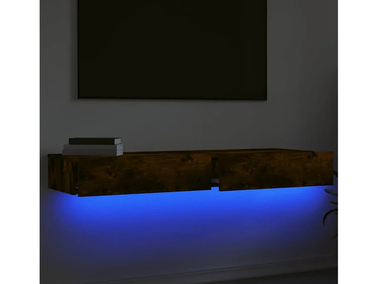 Discount Móveis de TV c/ luzes LED 2 pcs 60x35x15,5 cm carvalho fumado PT787046 Castanho