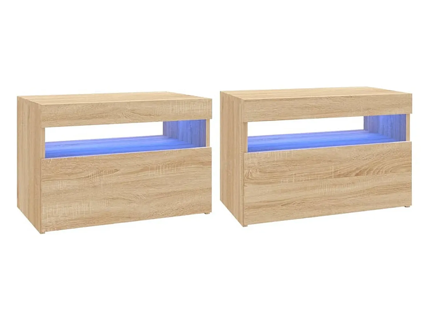 Móvel De Tv* Móveis de TV com luzes LED 2 pcs 60x35x40 cm carvalho sonoma PT990024 Castanho