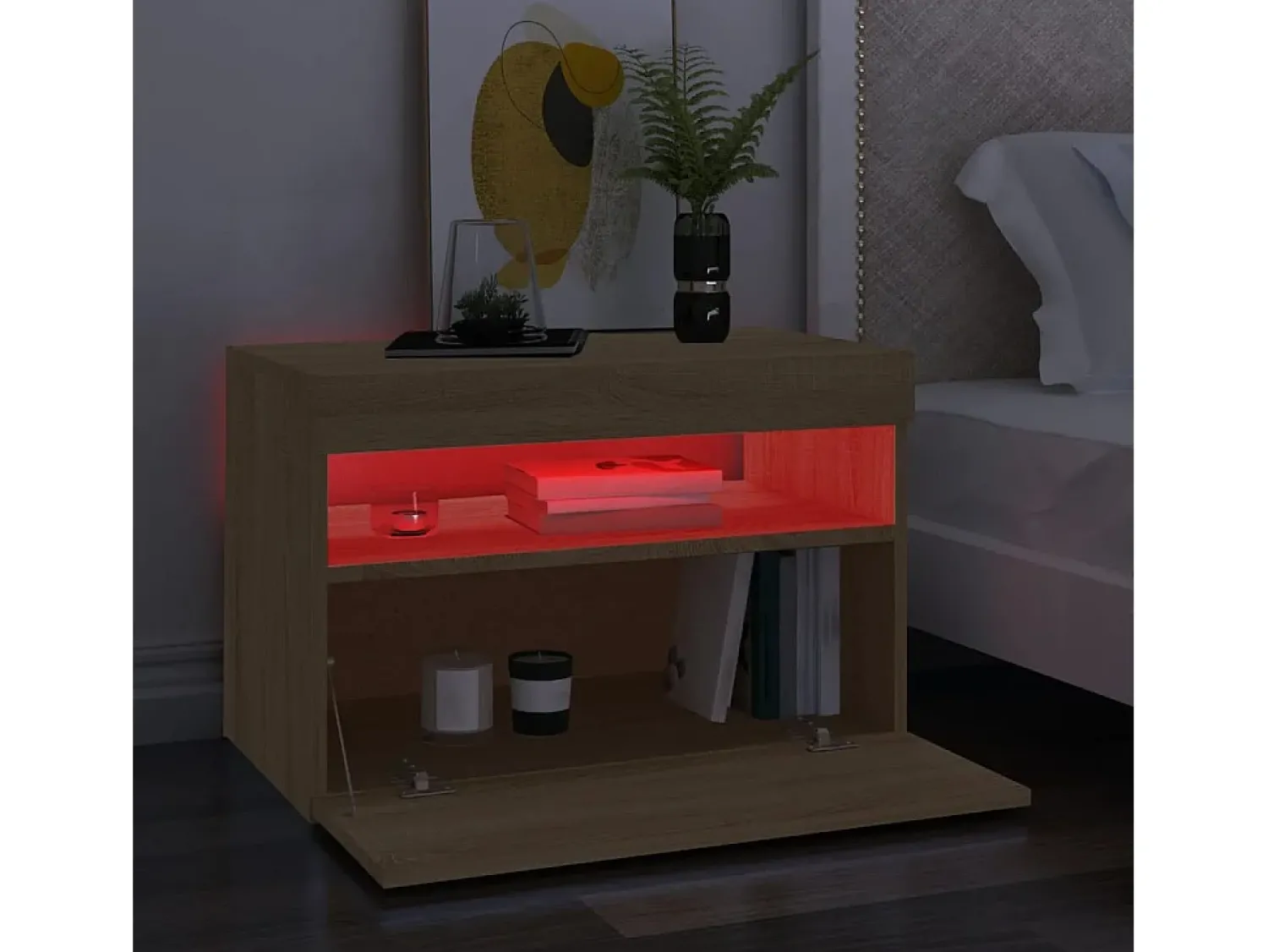 Móvel De Tv* Móveis de TV com luzes LED 2 pcs 60x35x40 cm carvalho sonoma PT990024 Castanho