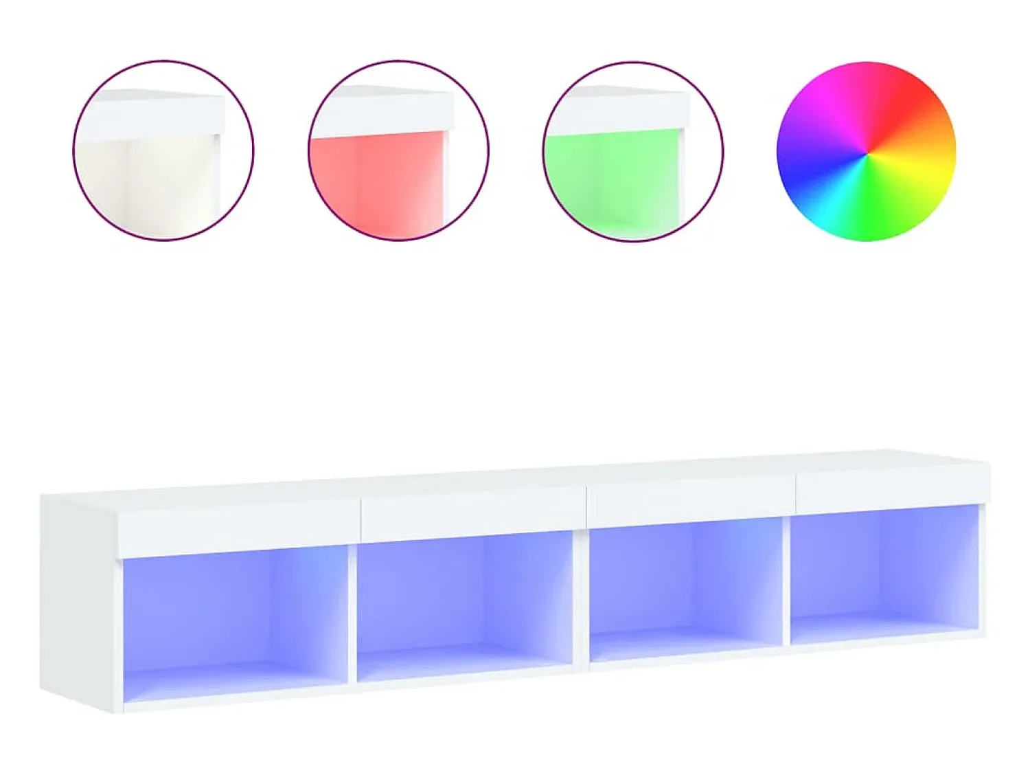 Móvel De Tv* Móveis de TV com luzes LED 2 pcs 80x30x30 cm PT366637 Branco