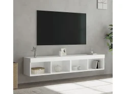 Móvel De Tv* Móveis de TV com luzes LED 2 pcs 80x30x30 cm PT366637 Branco