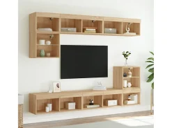 Móveis de TV com luzes LED 2 pcs 80x30x30 cm carvalho sonoma PT664854^ Móvel De Tv