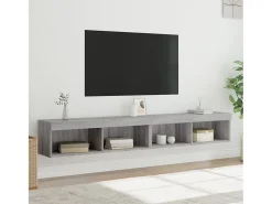 Móvel De Tv* Móveis de TV com luzes LED 2 pcs 100x30x30 cm sonoma PT822271 Cinzento