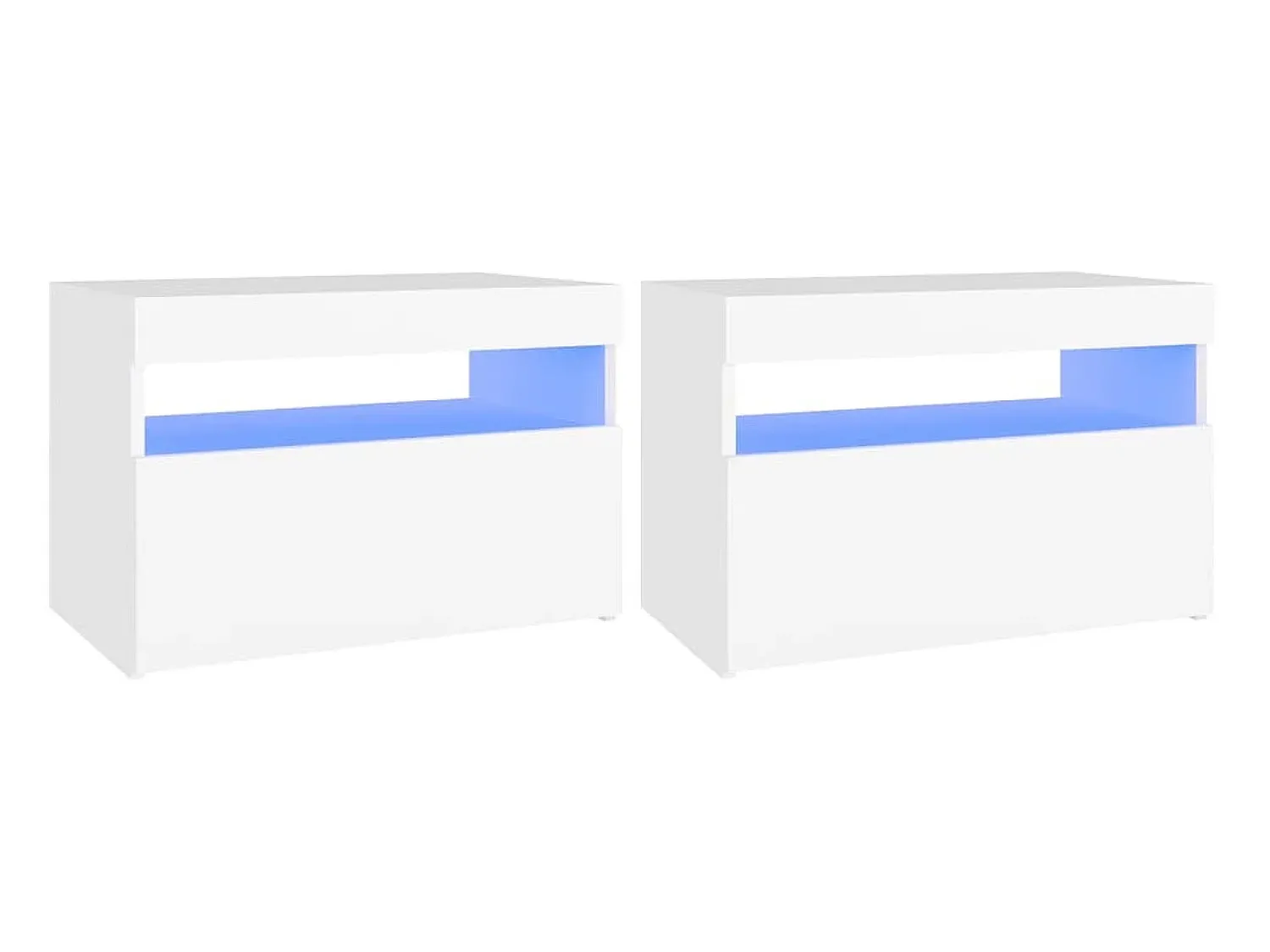 Móveis de TV com luzes LED 2 pcs 60x35x40 cm PT530661 Branco