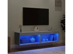 Móveis de TV com luzes LED 2 pcs 60x30x30 cm cimento PT337693 Cinzento