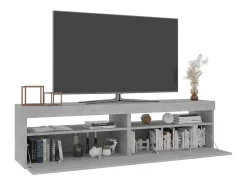 Móvel De Tv| Móveis de TV com luzes LED 2 pcs 75x35x40 cm cimento PT877575 Cinzento