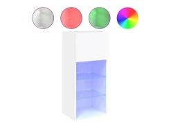 vidaxl Móveis de TV com luzes LED 2 pcs 40,5x30x90 cm Branco