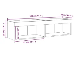 Móvel De Tv*vidaxl Móveis de TV com luzes LED 2 pcs 60x30x30 cm carvalho sonoma Castanho