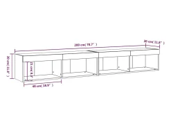 vidaxl Móveis de TV com luzes LED 2 pcs 100x30x30 cm cimento^ Móvel De Tv