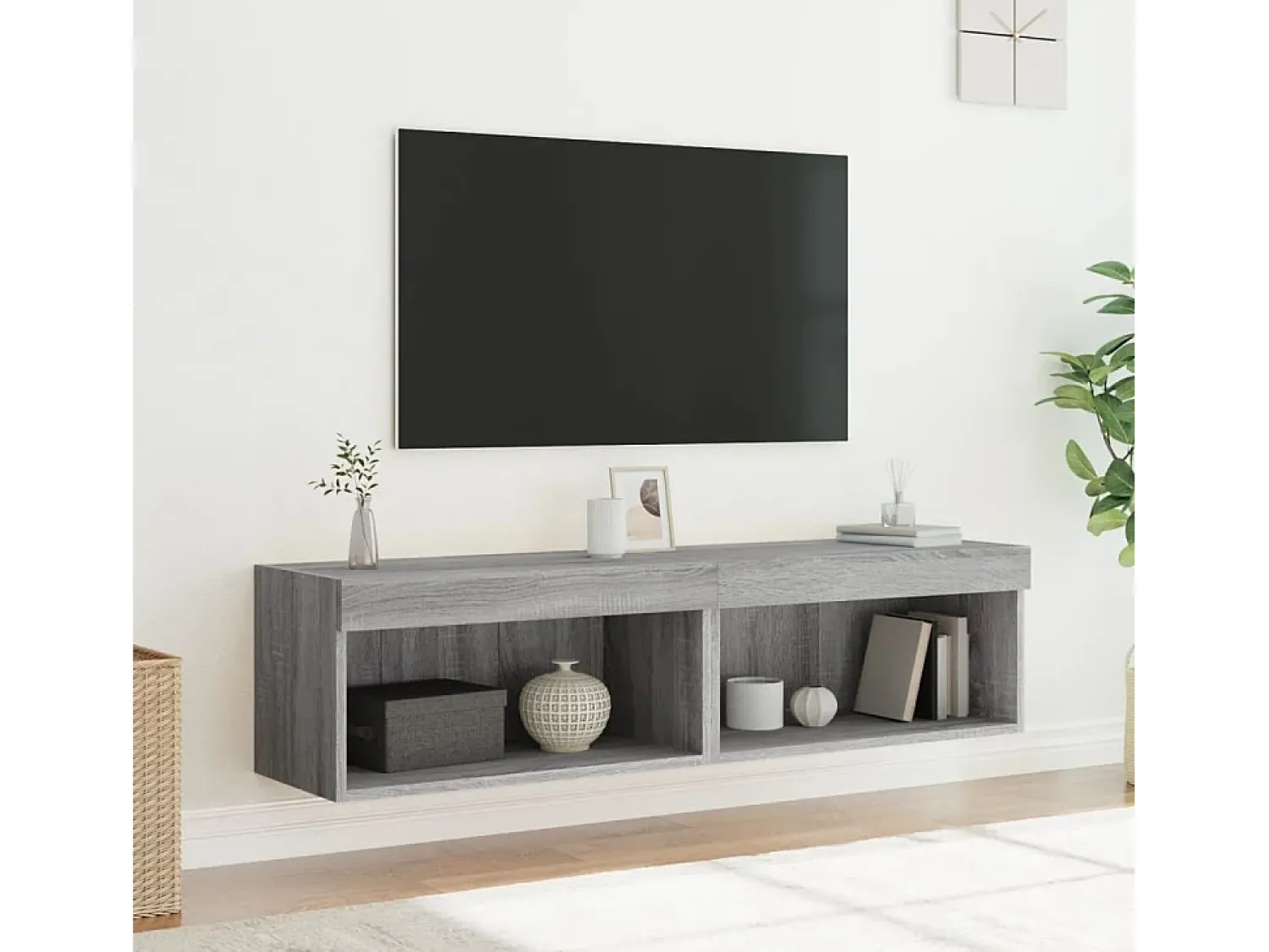 Móveis de TV com luzes LED 2 pcs 60x30x30 cm sonoma PT231101^ Móvel De Tv