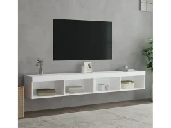 Móvel De Tv* Móveis de TV com luzes LED 2 pcs 100x30x30 cm PT157397 Branco