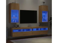 Móveis de TV com luzes LED 2 pcs 40,5x30x90 cm carvalho sonoma PT542505^ Móvel De Tv