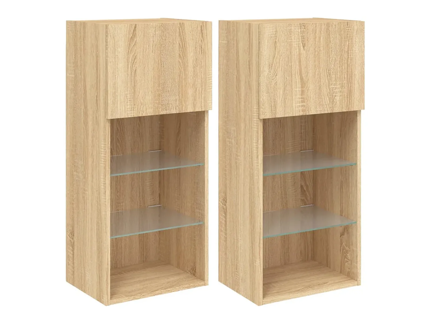 Móveis de TV com luzes LED 2 pcs 40,5x30x90 cm carvalho sonoma PT542505^ Móvel De Tv