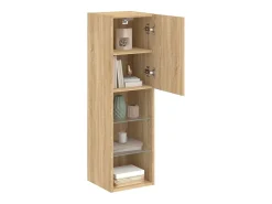 Móvel De Tv| Móveis de TV com luzes LED 2 pcs 30,5x30x102 cm carvalho sonoma PT105919 Castanho