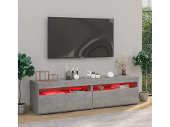 New vidaxl Móveis de TV com luzes LED 2 pcs 75x35x40 cm cimento Cinzento