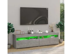 New vidaxl Móveis de TV com luzes LED 2 pcs 75x35x40 cm cimento Cinzento