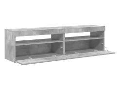 New vidaxl Móveis de TV com luzes LED 2 pcs 75x35x40 cm cimento Cinzento